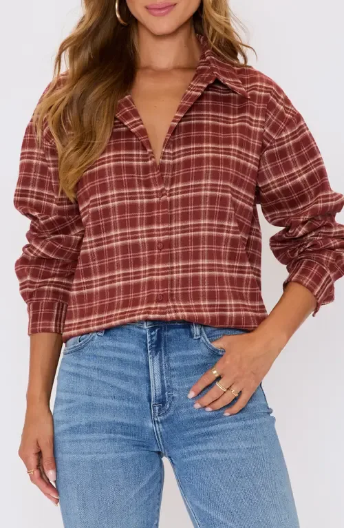 Poet Plaid Button-Up Shirt by VICI Collection
