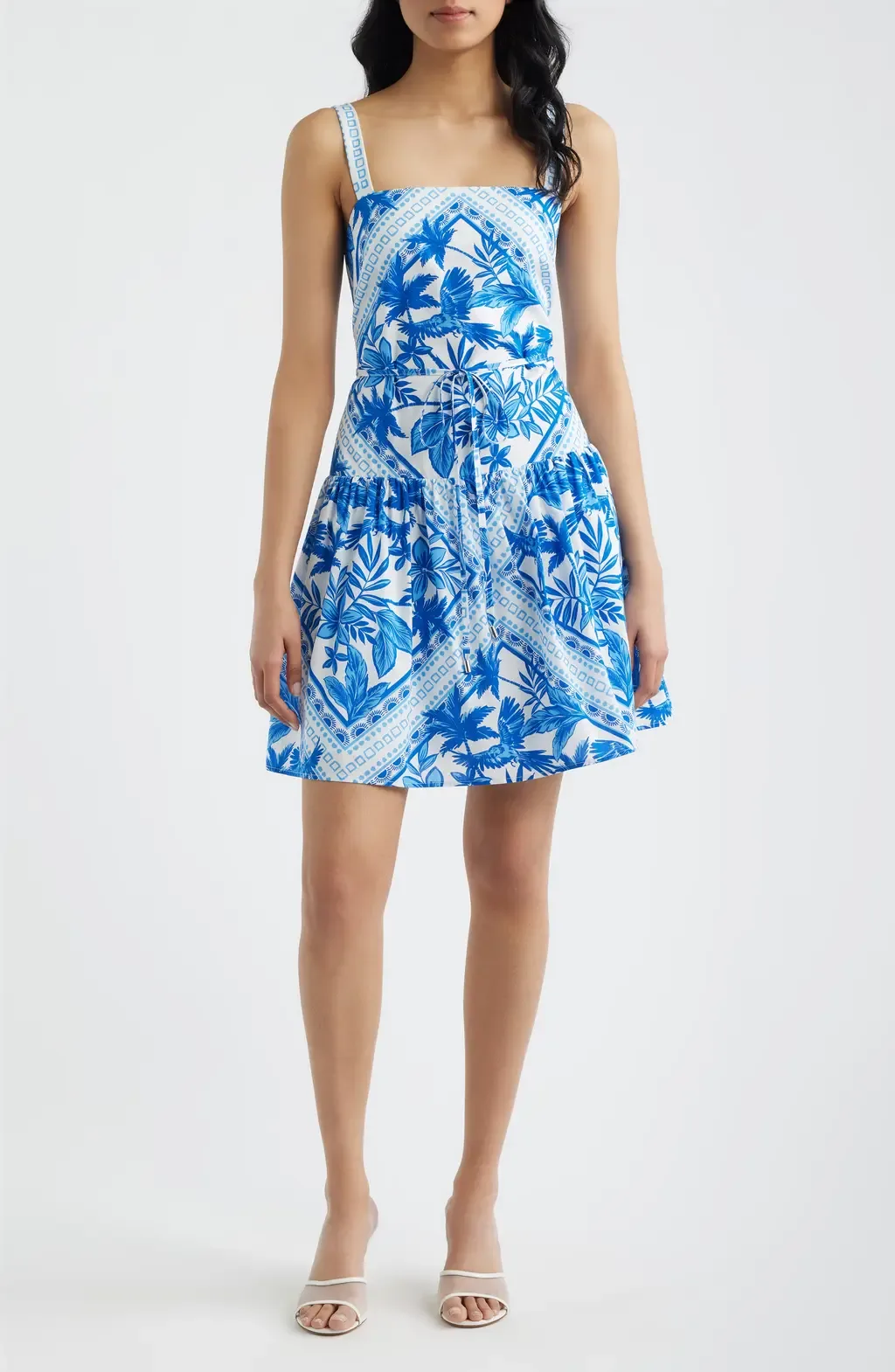 Mixed Print Cotton Minidress