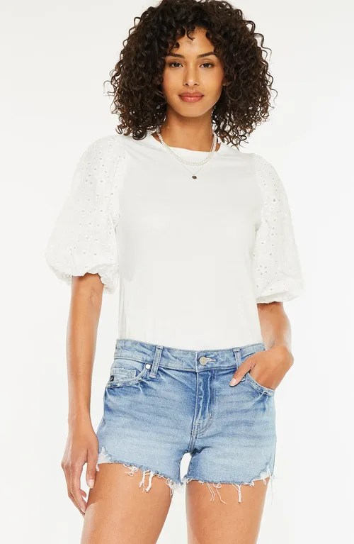 Heather Mid Rise Boy Fit Shorts by KanCan