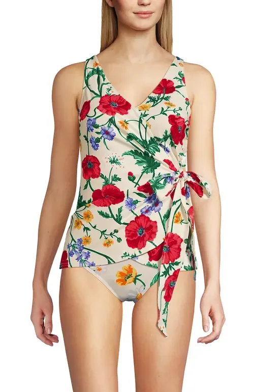 Long Side Tie Tankini Top by Lands' End