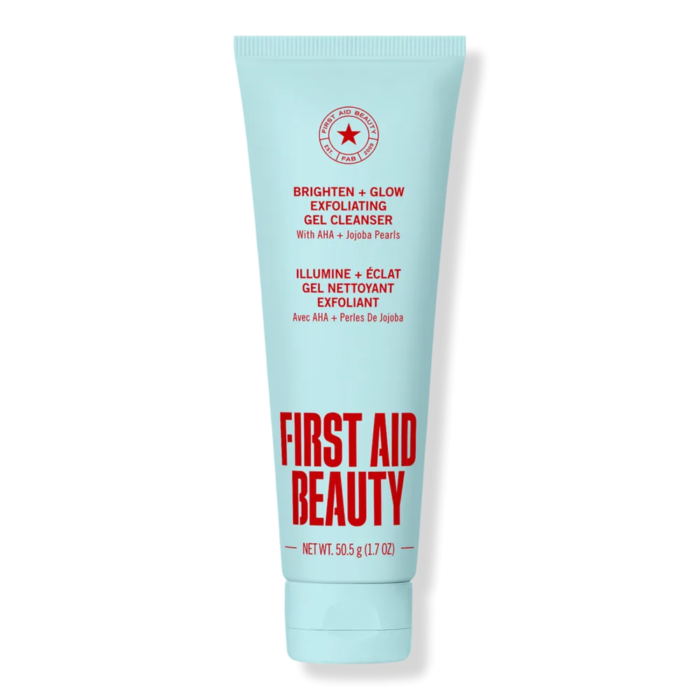 Brighten + Glow Exfoliating Gel Cleanser with AHA and Jojoba Pearls by First Aid Beauty