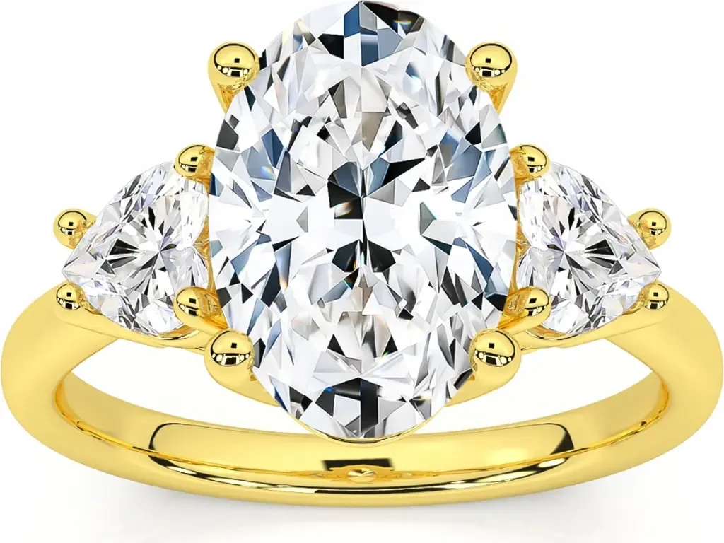 Certified 2 3/4Ct Oval & Heart Shape Diamond Engagement Ring Lab Grown 14k Gold by Bliss Diamond