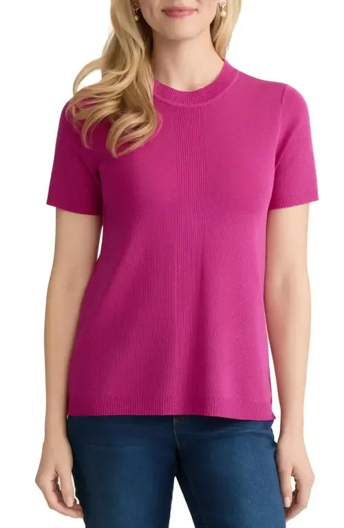 Short Sleeve Rib Sweater by Jones New York