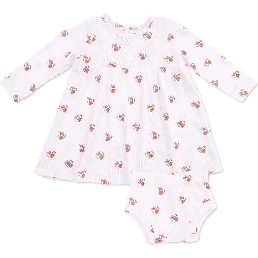 Mini Heart Football Print Dress & Bloomers Set by Angel Dear