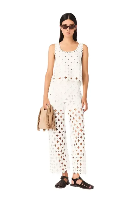 Crochet Trousers with Mirrors by maje