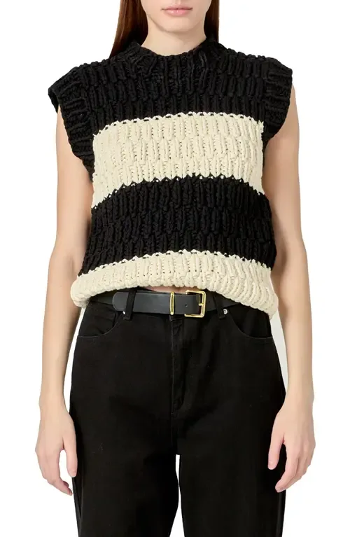 Chunky Stripe Sweater Vest by English Factory