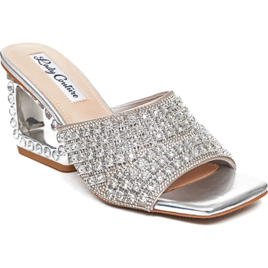 Rhinestone Jewel Heel Slide by LADY COUTURE