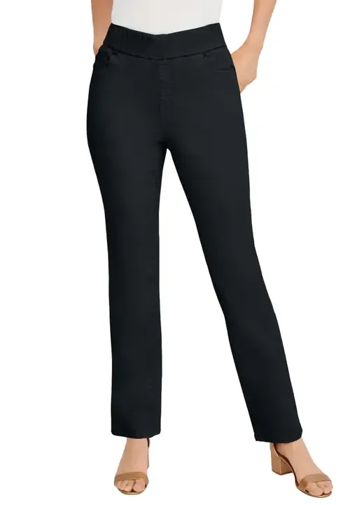 Comfort Waist Stretch Denim Straight-Leg Jean by Jessica London