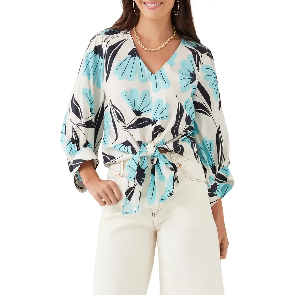 Tie Front Top by Karen Kane