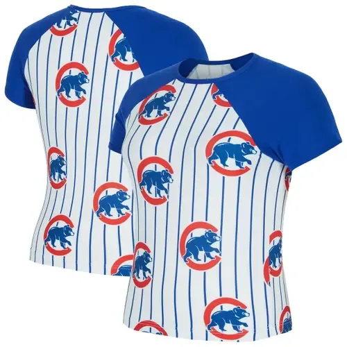 Chicago Cubs Outbound Pinstripe Raglan T-Shirt by CONCEPTS SPORT