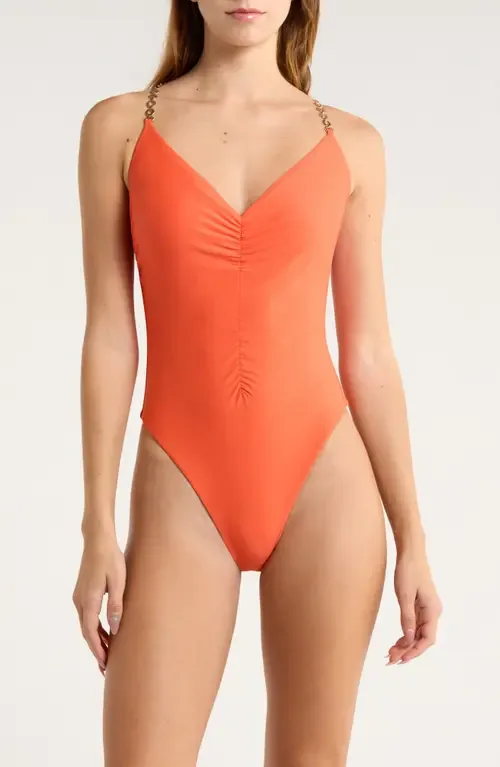 Monique Shirred One-Piece Swimsuit by Ramy Brook