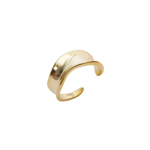 Large Contour Stack Sterling Silver Ring by Spero London
