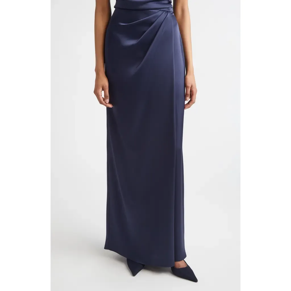 Penelope Liquid Satin Evening Skirt by ST. JOHN
