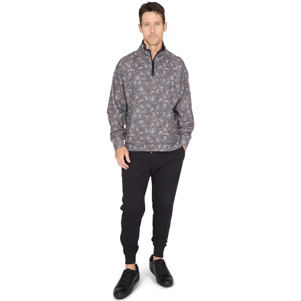 Craig Brushed Interlock Quarter Zip Pullover by Lords of Harlech