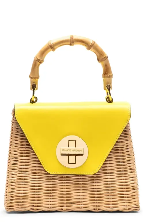 Mini Midge Woven Wicker & Leather Top Handle Bag by Frances Valentine