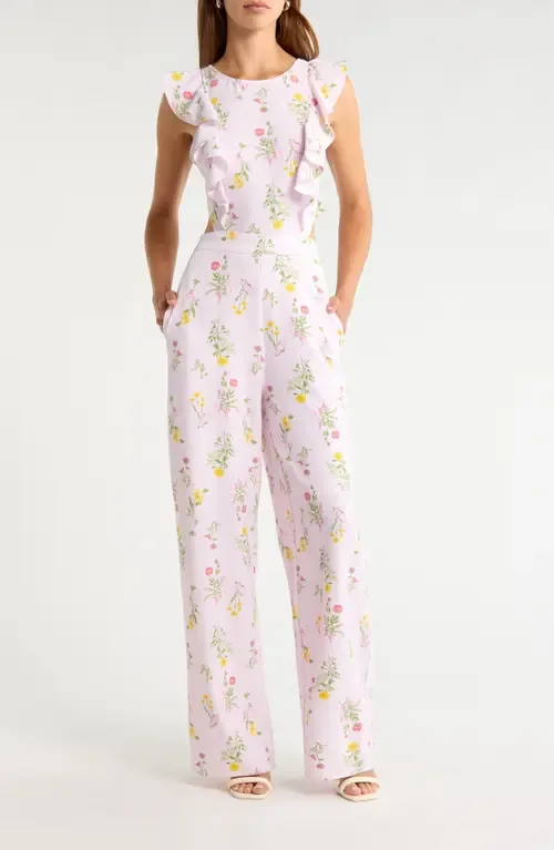 Margote Floral Print Ruffle Jumpsuit by SUGARLIPS