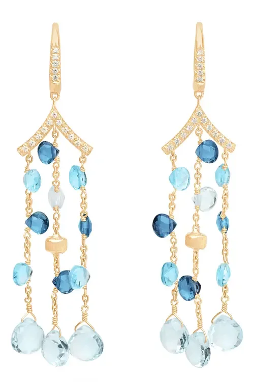 Paradise Mixed Topaz Drop Earrings in 18K Yellow Gold by Marco Bicego