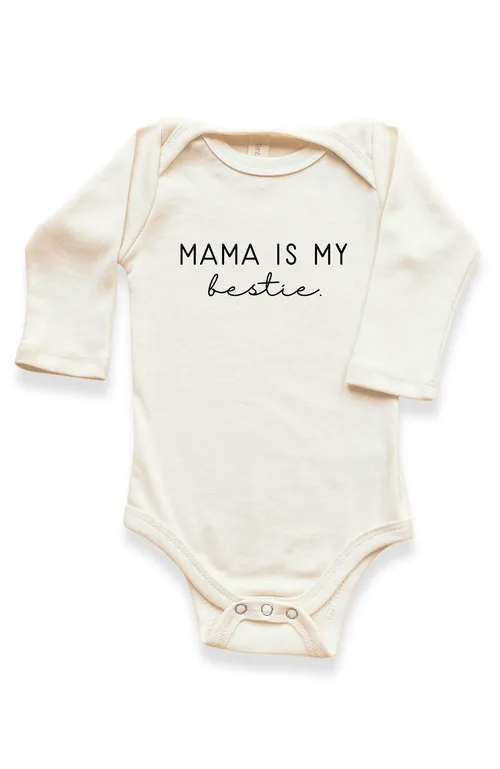Mama Is My Bestie Organic Long Sleeve Baby Bodysuit by Tenth & Pine