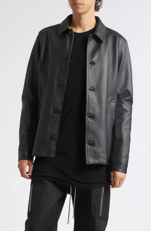 Brad Leather Jacket by Rick Owens