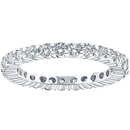 1 ct t.w. Lab Grown Diamond Eternity Ring 14k Gold Stackable Wedding Band by Bliss Diamond