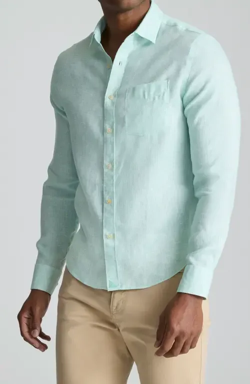 Stripe Wrinkle Resistant Linen Button-Up Shirt by UNTUCKit