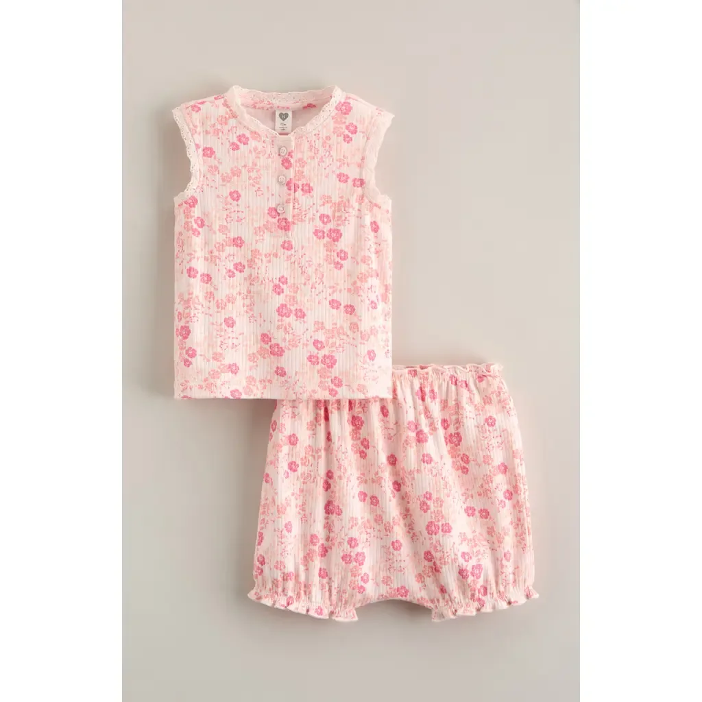 Lace Trim Cotton Rib Tank & Bloomers Set by Nordstrom