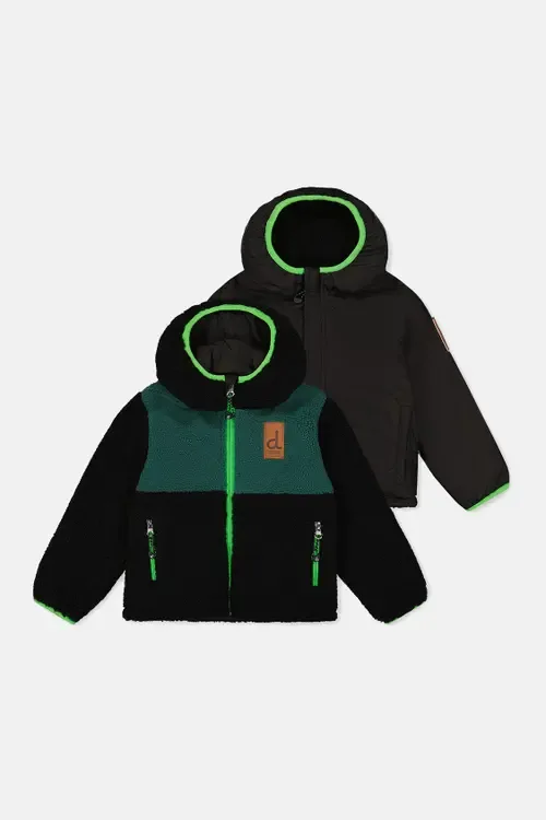 Reversible Fleece Coated Fabric Mid-Season Jacket by Deux par Deux