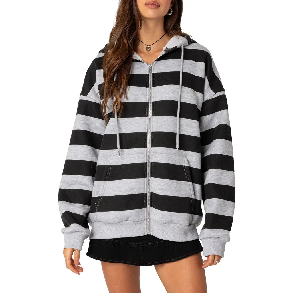 Maritza Oversize Zip Hoodie by EDIKTED