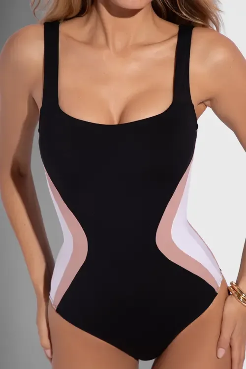 Mega Sculpting Square Neck One Piece Swimsuit by TA3