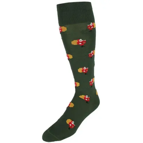 Santa's Delivery Novelty Over the Calf Mercerized Cotton Sock by Trafalgar