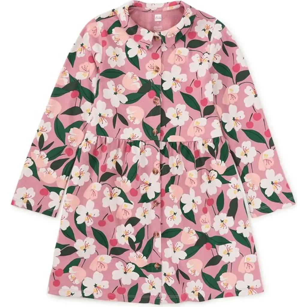 Collared Long Sleeve Shirtdress by Tea Collection
