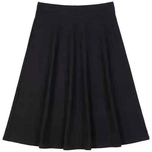 Flared Waist Comfort Stretch Knit Midi Skirt by ELLE COUTURE