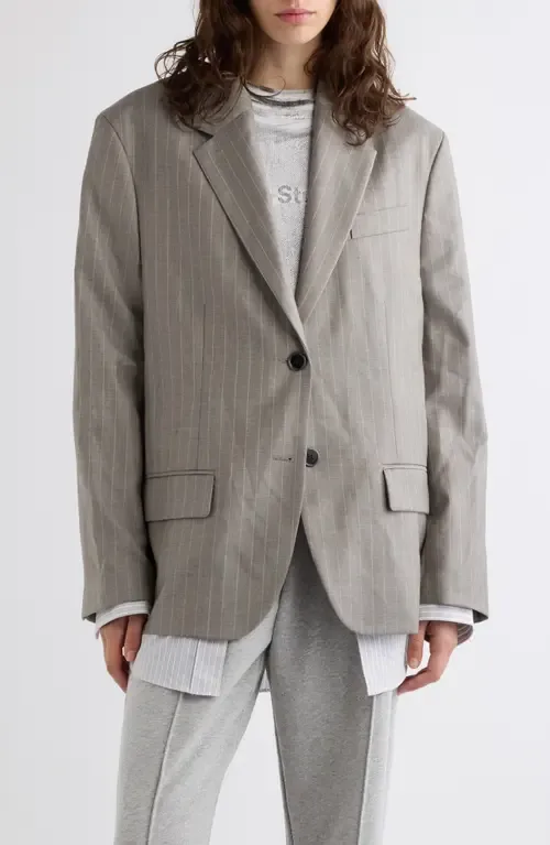 Julago Oversize Layered Pinstripe Wool Jacket by Acne Studios