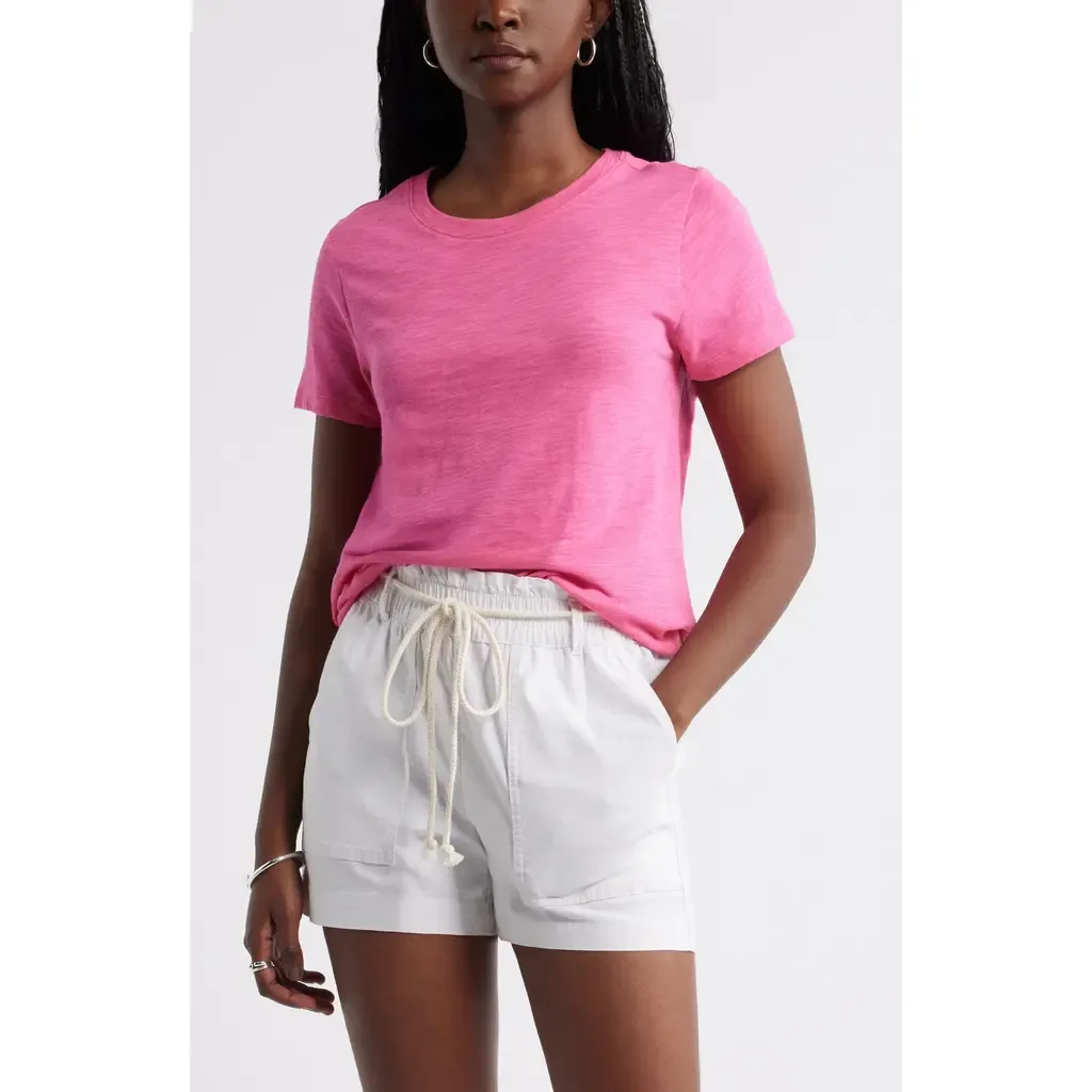 Cotton Blend Crewneck T-Shirt by caslon(r)