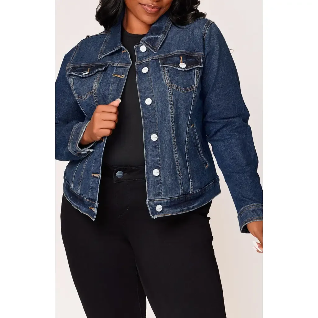 Stretch Denim Trucker Jacket by SLINK Jeans
