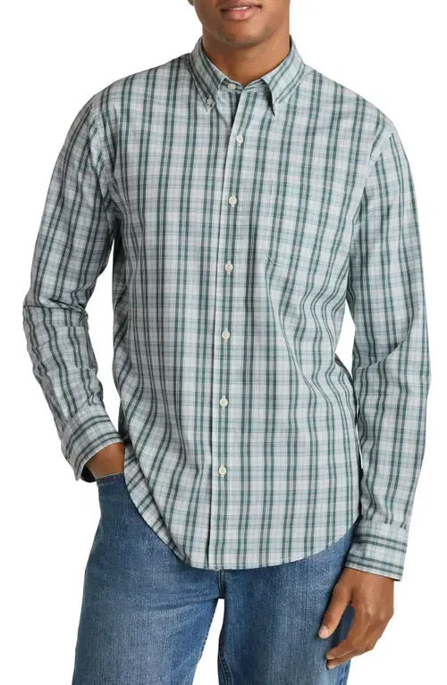 Everyday Slim Fit Plaid Stretch Cotton Button-Down Shirt