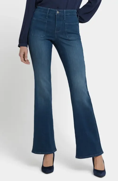 Ava Patch Pocket Mid Rise Flare Jeans by NYDJ