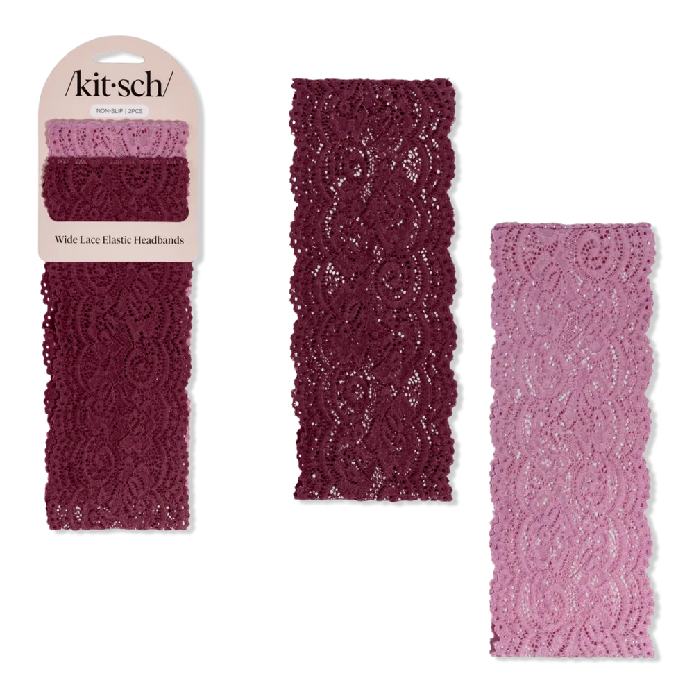 Wide Lace Elastic Headbands Set