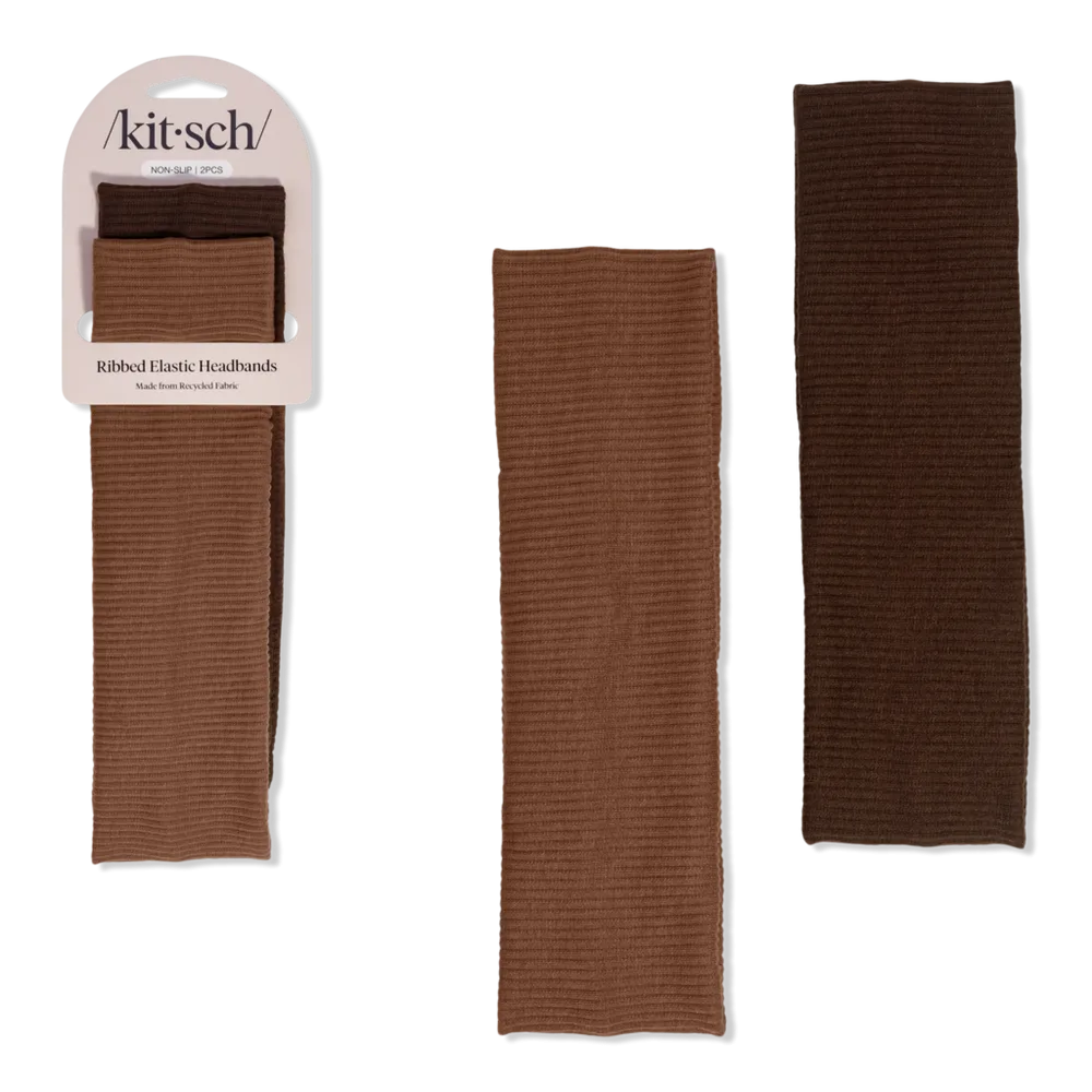 Recycled Fabric Ribbed Elastic Headbands Set by Kitsch