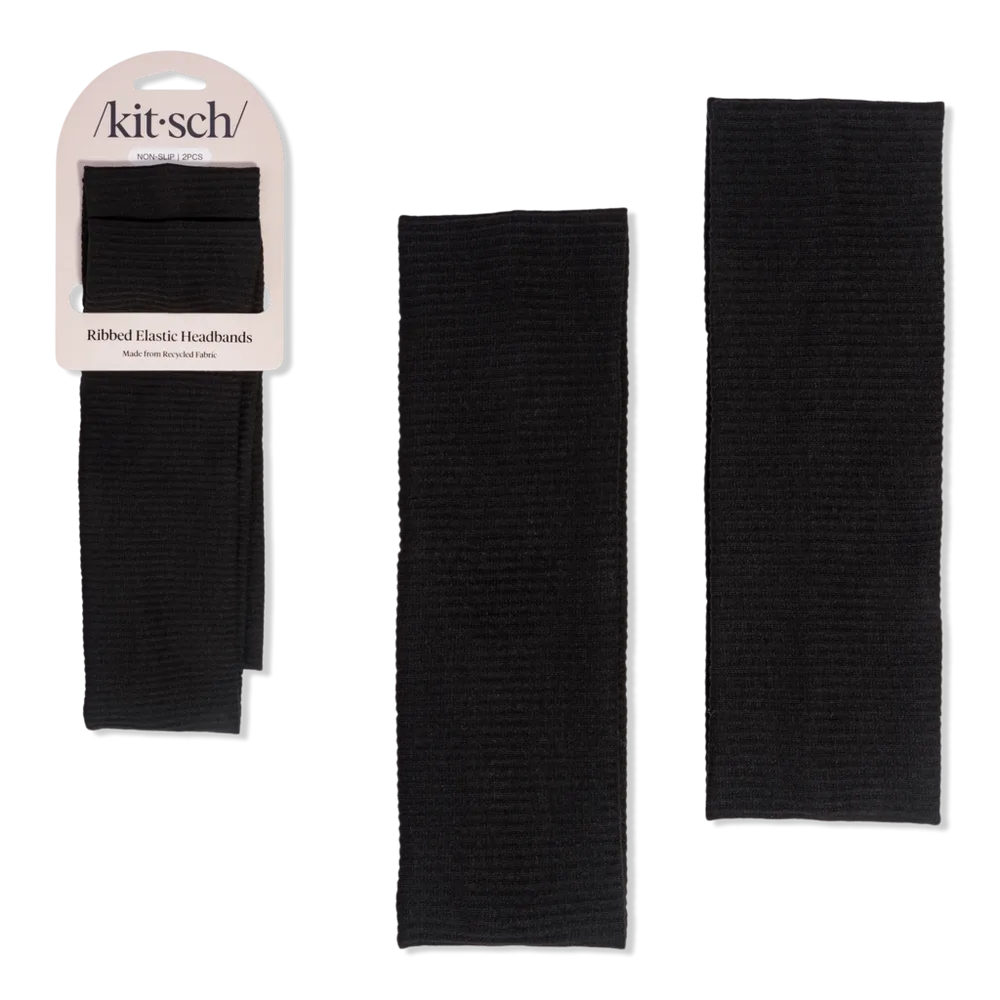 Recycled Fabric Ribbed Elastic Headbands Set