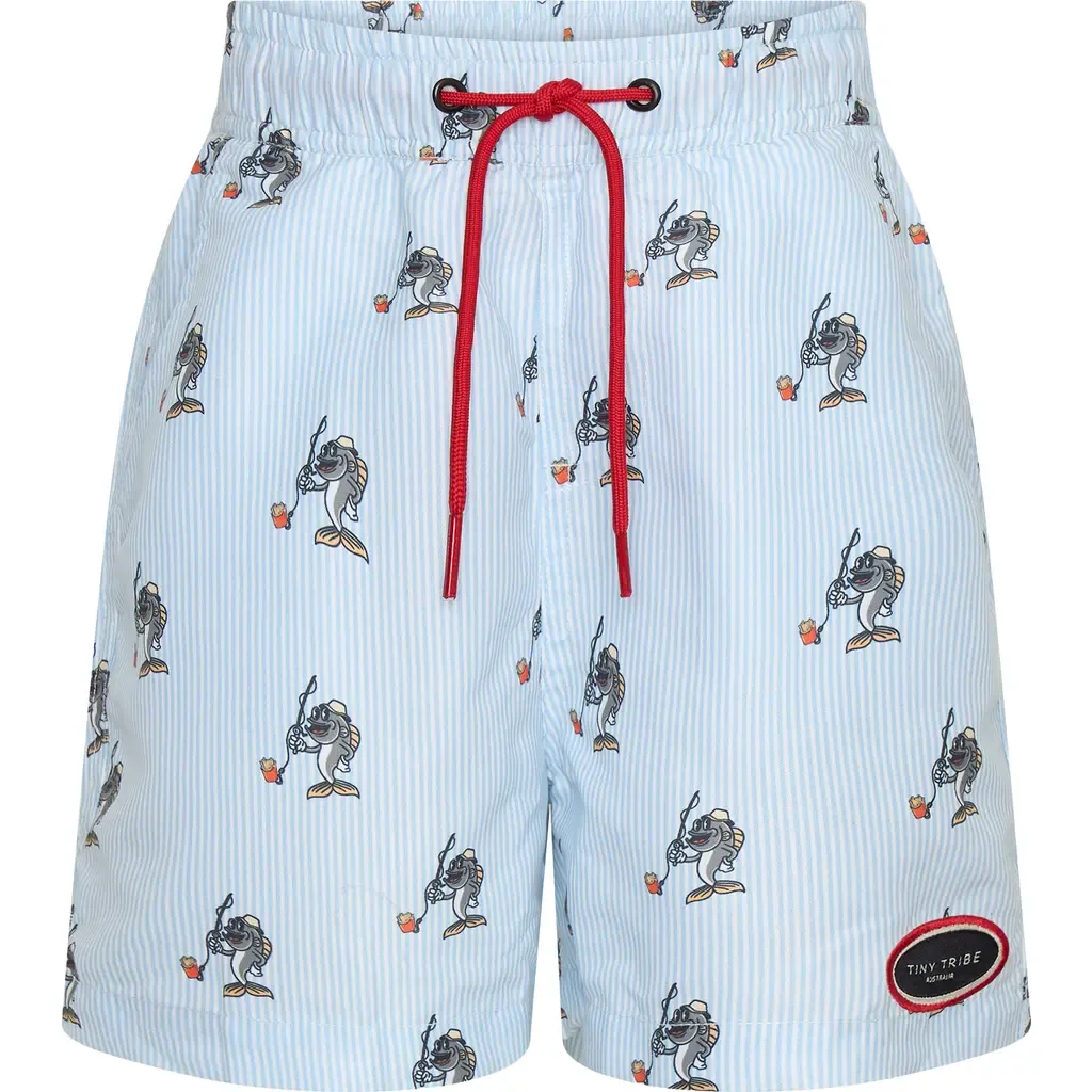 Fish Stripe Swim Trunks by TINY TRIBE