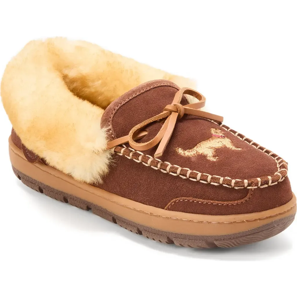 Fireside Gladstone Genuine Shearling Moccasin with Stitching by Dearfoams