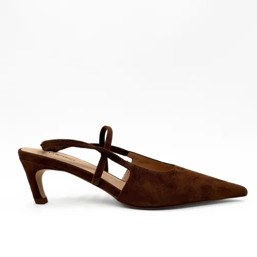 Connie Slingback Suede Heels by Amie Rafa