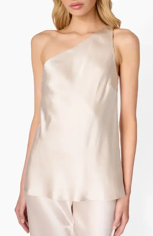 Lumi One-Shoulder Silk Camisole by CAMI NYC