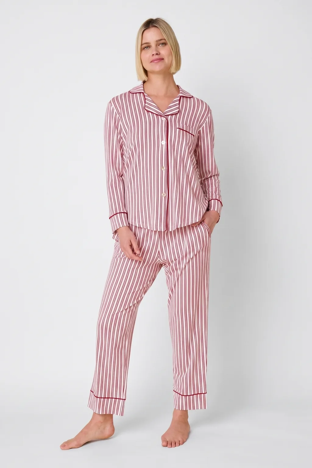 Striped Pima Knit Pajama Set