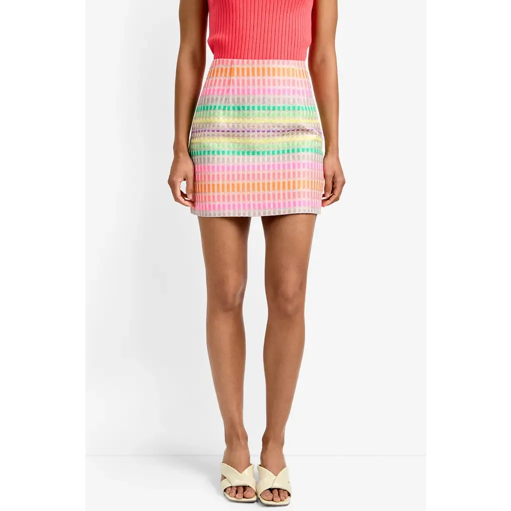 High-Rise Rico Jacquard Skirt by Trina Turk