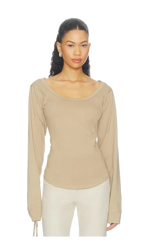 Smythe Long Sleeve Scoopneck Top by The Line by K