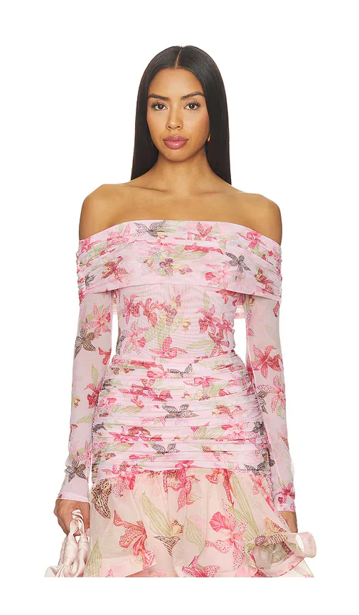 Orchid Bloom Tulle Bodysuit by PatBO