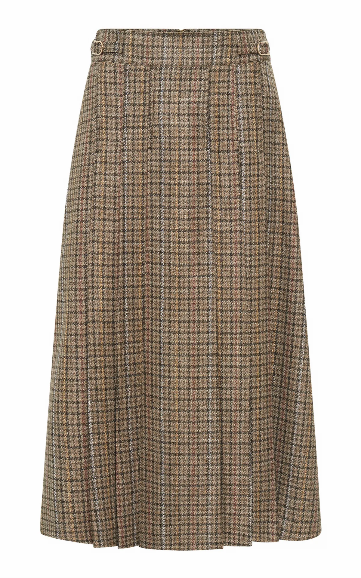 Wesley Checked Wool-Silk Midi Skirt by Gabriela Hearst