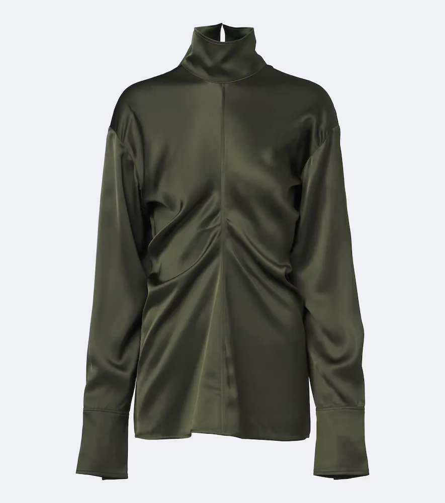 Slouch Draped Crêpe Satin Blouse by Toteme